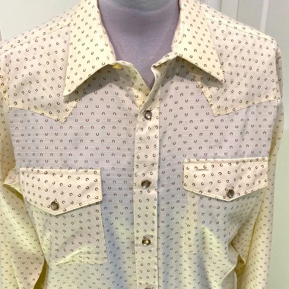 Vintage 80’s Stetson Pearl Snap Country Western Saddle Tail Cowboy ShirtLarge